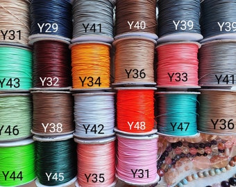 10 mètres de fil tressé rond ciré coréen de 0,6 mm, pour la création de bijoux DIY, cordon ciré en polyester, 46 couleurs, pour la confection de bracelets en macramé.