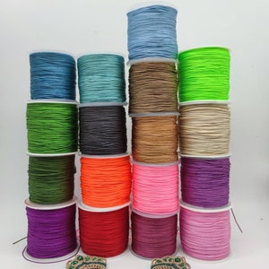 10 Meters 0.8mm Nylon Thread 122 Colors (2 Listings) Micro Macrame Nylon Thread Braided Cord Jewelry Making Craft Beading Thread