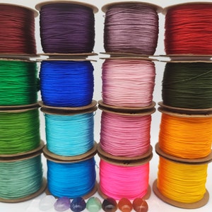 Hilo de nailon trenzado redondo de 10 metros y 0,6 mm, 55 colores, para micro macramé, para hacer joyas, Shamballa, abalorios, selección de colores.