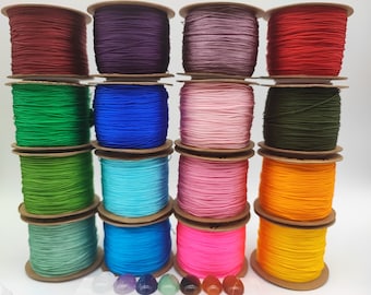 Hilo de nailon trenzado redondo de 10 metros y 0,6 mm, 55 colores, para micro macramé, para hacer joyas, Shamballa, abalorios, selección de colores.