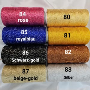 Micro macrame metallized twisted nylon yarn 0.7-0.8 mm 10 meters color selection jewelry yarn knitting crochet yarn cord ribbon beading yarn crafting image 9