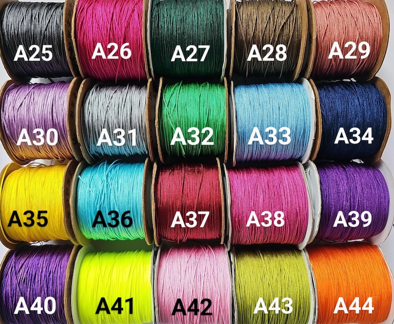 10 Meters 0.6mm Round Braided Nylon Thread 55 Colors, Micro Macrame Cord Jewelry Making Shamballa Beading Thread Color Selection image 6