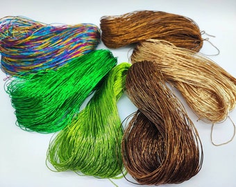 10 meters of 0.5 mm and 0.6 mm metallic thread in 59 colors, for hand embroidery, micro macrame, crochet, beading, jewelry making, and other metallic yarn.