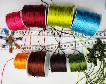 10 Meter 1,5mm Nylonschnur 38 Farben geflochtene Nylongarn Rattail Satin-Perlen-Schnur  Shamballa    Traumfänger-Makramee Kordel