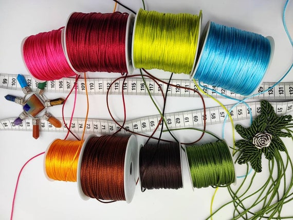 10 Meter 1,5mm Nylonschnur 38 Farben geflochtene Nylongarn Rattail Satin-Perlen-Schnur  Shamballa    Traumfänger-Makramee Kordel