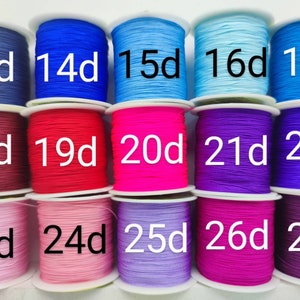 10 meters 0.5 mm nylon yarn 64 colors, micro macrame braided threads knotting jewelry making children's craft ideas pearl thread Miuyki Diy image 7