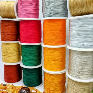 10 meters 0.5 mm nylon yarn 64 colors, micro macrame braided threads knotting jewelry making children's craft ideas pearl thread Miuyki Diy image 1