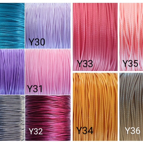 10 Meter 0,5-0,6mm Koreanisches, gewachstes, rundes geflochtenes Schmuck-DIY Garn Polyester Wachsschnur 46 Farben Makramee Armband knüpfen