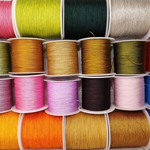 10 meters 0.5 mm nylon yarn 64 colors, micro macrame braided threads knotting jewelry making children's craft ideas pearl thread Miuyki Diy image 4