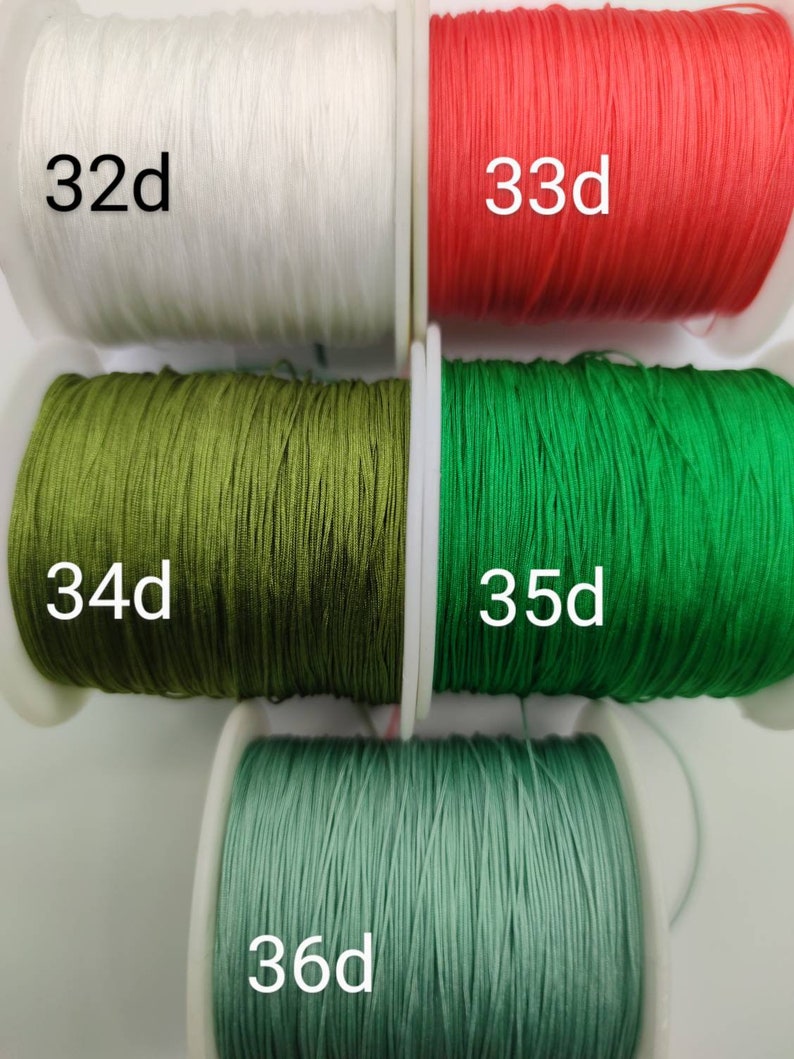 10 meters 0.5 mm nylon yarn 64 colors, micro macrame braided threads knotting jewelry making children's craft ideas pearl thread Miuyki Diy image 9