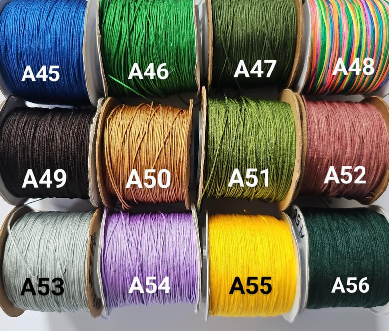 10 Meters 0.6mm Round Braided Nylon Thread 55 Colors, Micro Macrame Cord Jewelry Making Shamballa Beading Thread Color Selection image 8