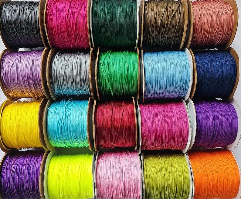 10 Meters 0.6mm Round Braided Nylon Thread 55 Colors, Micro Macrame Cord Jewelry Making Shamballa Beading Thread Color Selection image 7