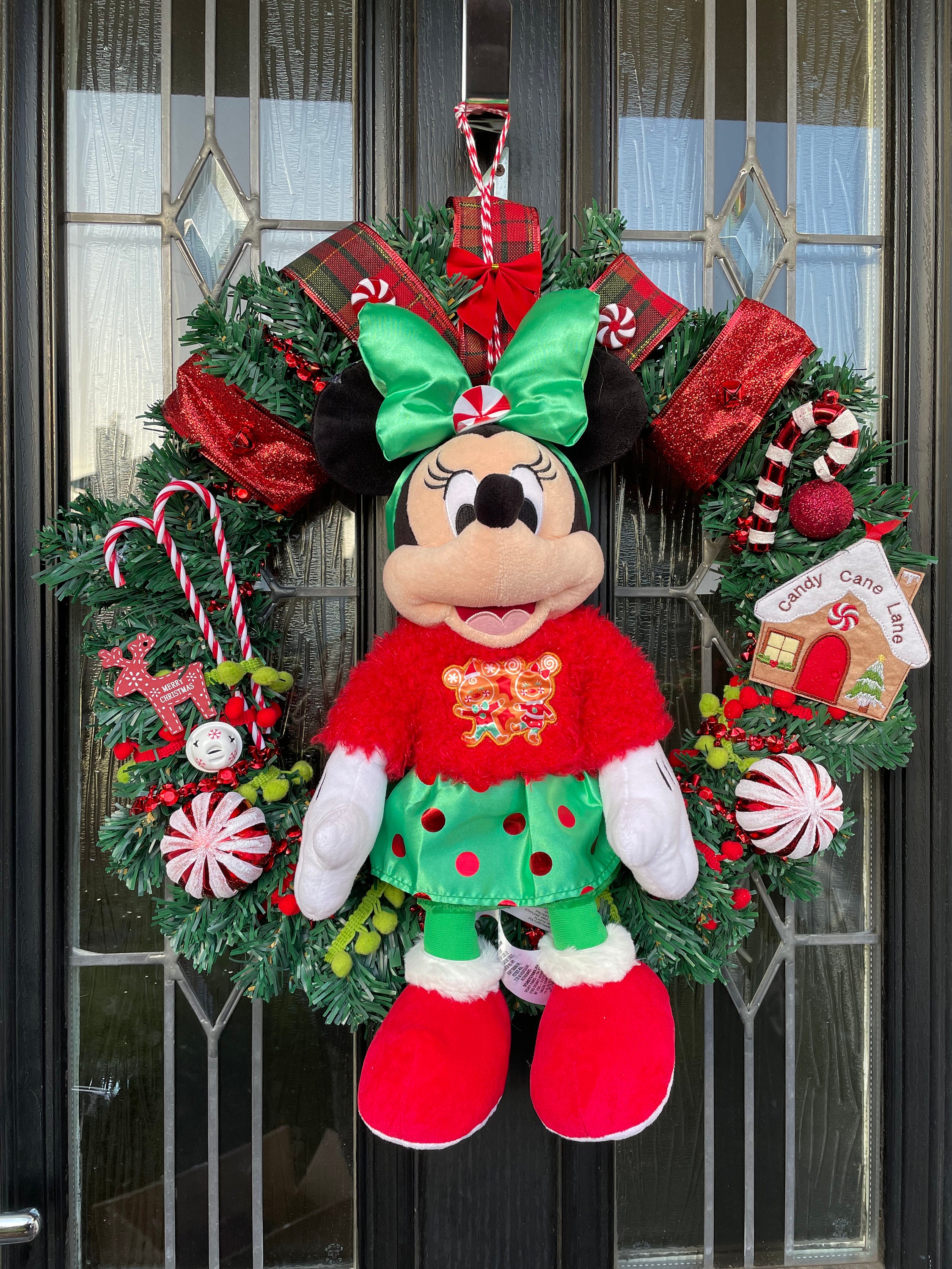 Funko Disney Mickey & Minnie Mouse Christmas Wreath D100 Mini Backpack NWT Loungefly Disney Christmas Mickey and Minnie Christmas  main image 3