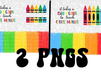 2 TeacherTumbler Wraps PNG SVG It Takes a Big Heart to Teach Little Minds kleurpotloden personaliseren Digitale PNG Wrap sublimatie ontwerp shirt-bestand