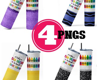 4 leraar Tumbler Wrap PNG, It takes a Big Heart to Teach Little Minds, leraar personaliseren sublimatie ontwerp bestandsafbeelding leraar Wrap png