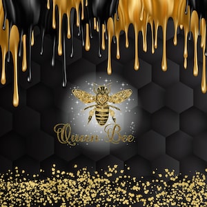 2 Queen Bee honey drip  gold bee tumbler wrap PNG Sublimation mage design tumbler wrap Digital Download  bonus file is the background