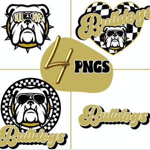 4 Preppy Vegas Gold Bulldog PNG Sunglasses Bulldog High School Mascot Design 4 Sublimation College University Trendy Game Day Team Bundle