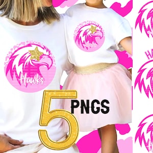 5 Preppy Hawk Mascot with Star Eye Digital Design Download  Sublimation Shirts Tumblers DTF High School Mascot College University Shirts