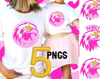 5 Preppy Hawk Mascot with Star Eye Digital Design Download  Sublimation Shirts Tumblers DTF High School Mascot College University Shirts