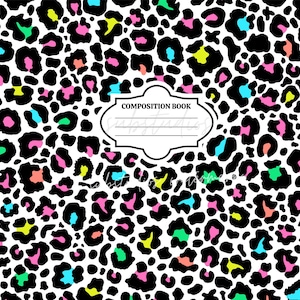 PNG Multi Color Leopard Composition Notebook PNG  Teacher Tumbler Wrap Personalize Sublimation Digital Design image File Teacher Gift
