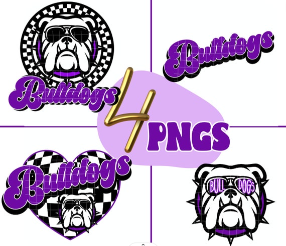 Preppy Purple Bulldog PNG Sunglasses Bulldog High School Mascot ...