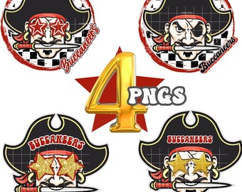 4  Preppy Buccaneers Png High School MascotBuccaneers Gold Star Eyes Digital Design Download for Sublimation Shirts Tumblers DTF