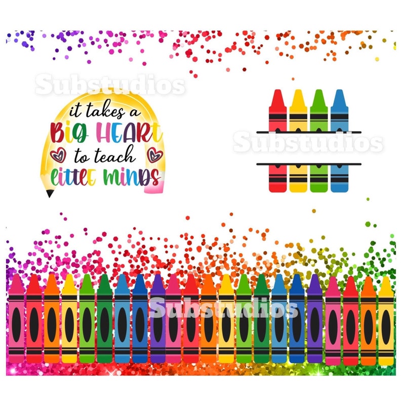 Pu&ograve; includere: Una grafica colorata con il testo "ci vuole un grande cuore per insegnare alle piccole menti" in forma di matita gialla. La grafica &egrave; circondata da coriandoli arcobaleno. Ci sono file di matite colorate nella parte superiore e inferiore dell'immagine.