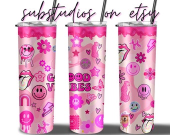 Smiley Faces 20 oz Skinny Tumbler – Mitzi's Pretties