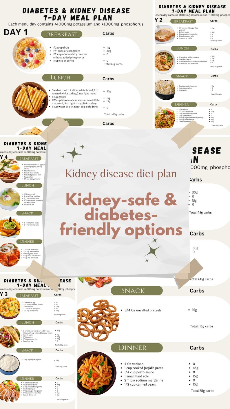 Diabetes and CKD Meal Plan Printable Renal Diet and Diabetic Friendly ...