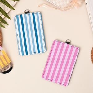 Custom Color Stripe Badge Holder, Matching His and Hers ID Card Holder, Couple Cute Work Lanyard, Valentine’s Gift for Boyfriend Girlfriend