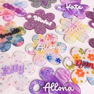 Flowers Stanley Tumbler Topper, Custom Floral Stanley Tumbler Name Plate, 20oz 30oz 40oz Quencher Name Tag, Stanley Tumbler Accessories Gift