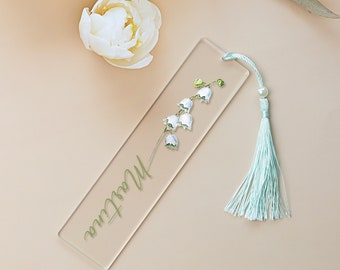 Birth Floral Bookmark with Tassel, Custom Month Flower Bookmark, Gift For Students Kinds, Unique Aesthetic Bookmarks for Women