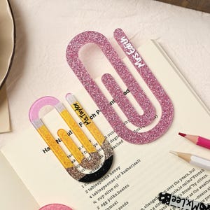 Custom Jumbo Paper Clip Bookmark Two Size, Teacher Appreciation Gift Set, Teacher Gift, Teacher Gift Idea, Back to School Gift, Acrylic Clip