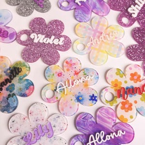 Personalized Name Plate for Stanley Quenchers 20oz, 30oz, 40oz, Floral Name Tag, Flower Topper Tag, Tumbler Name Plate Tag Accessories Gift