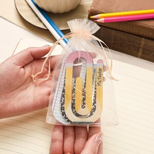 Personalized Jumbo Paper Clip, Two Sizes Jumbo Paper Clip Bookmark with Gift Bag, Back to School Gift, Gift for Students & Book Lovers