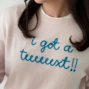 Customized 100% CASHMERE Sweater, Embroidered Cashmere Clothing for Women, Chainstitch Embroidery Funny Shirt, Summer Sweater, Gift for Her