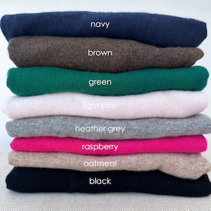 Customized Lightweight 100% CASHMERE Sweater, Embroidered Cashmere Clothing for Women, Chainstitch Embroidery Funny Shirt, Trendy Crewneck image 7