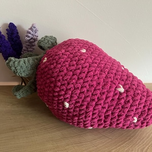 Giant Crochet Strawberry Plush