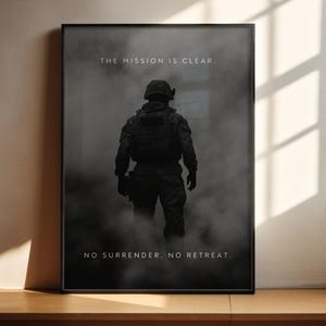 Militär Soldat Wand Kunst Inspirierend Zitat Motivations Träume Spruch Poster Vertikale Leinwand Modernes Büro Dekor Kunstdruck Krieg DIGITAL