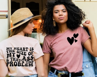 Großes Herz, Kleines Herz, Großer Ess, Großer Po, Großes Herz Shirt, Herz Shirt, Herzen, Geschenke für Sie, Geschenke für Frauen, Großer Ess
