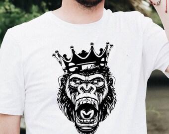 Gorilla King, Gorilla King Tee, Gorilla King Shirt, Animal Tee, Tee for Men, Gifts for Men, Gorilla, King, Father's Day Gifts, Graphic Tee