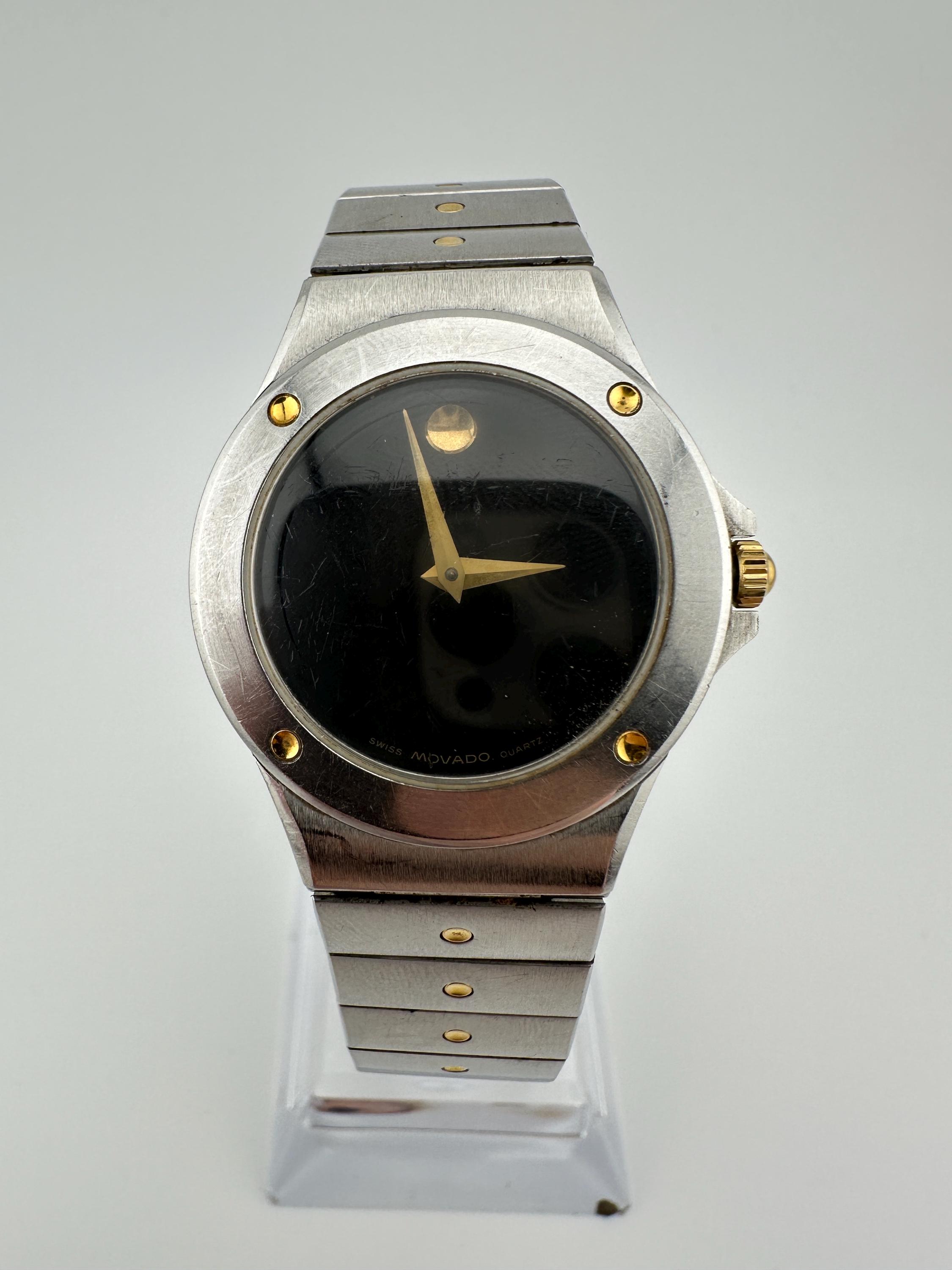 Vintage Movado Museum Quartz Watch 36mm Stainless Steel MOP Dial Full Bracelet Movado Museum Classic Chronograph Black Dial Stainless Steel  main image 3