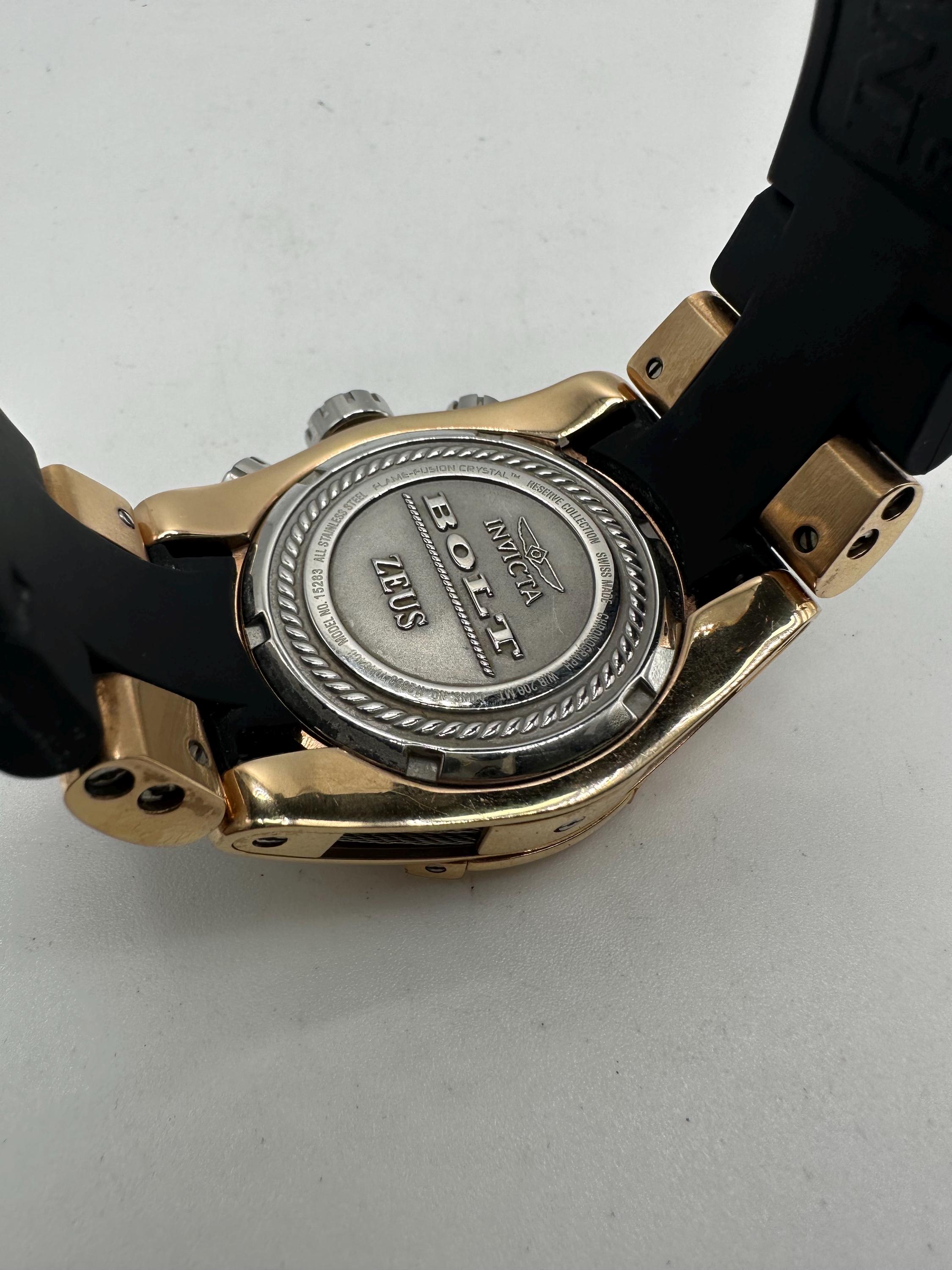 Invicta Reserve Women\'s Bolt Zeus Gold Tone Chrono Watch & Divers Case Vintage Invicta Bolt Zeus Reserve Swiss Made Rose Gold  main image 2