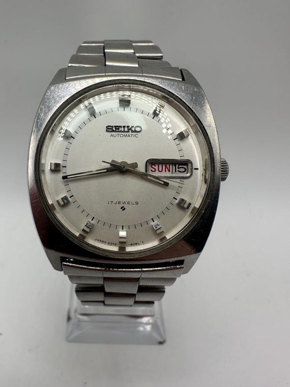 Seiko Vintage Automatic 6309-8080 Silver Watch Men Women Japan