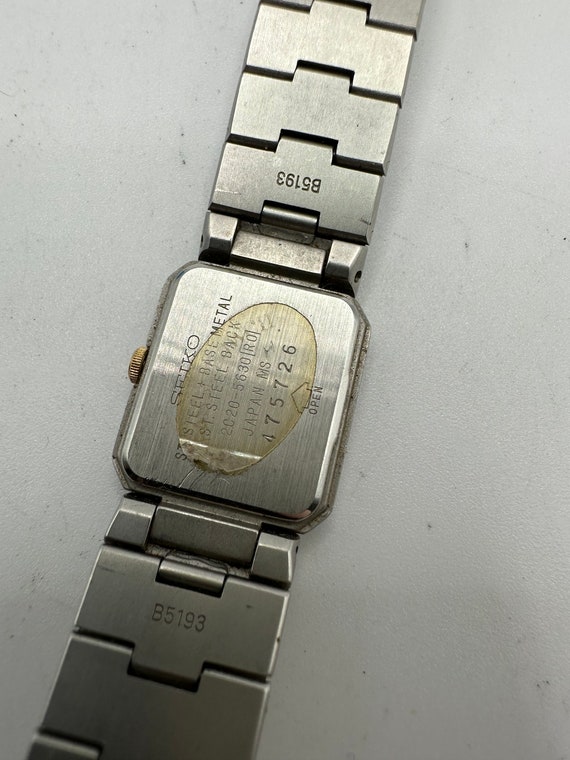 Bracelet Montre Seiko SQ Vintage - Or Et Argent - 20 Mm - Occasion Pour Pièces