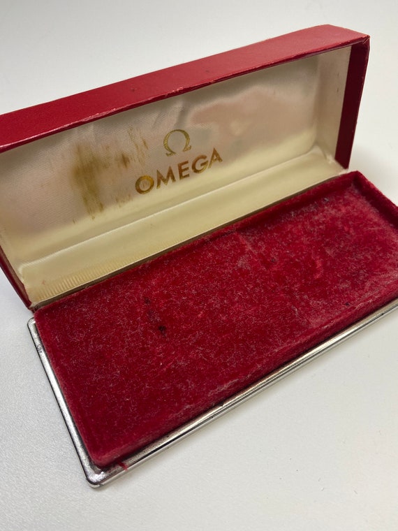 Antique Omega ladies watch box red Swiss vintage e