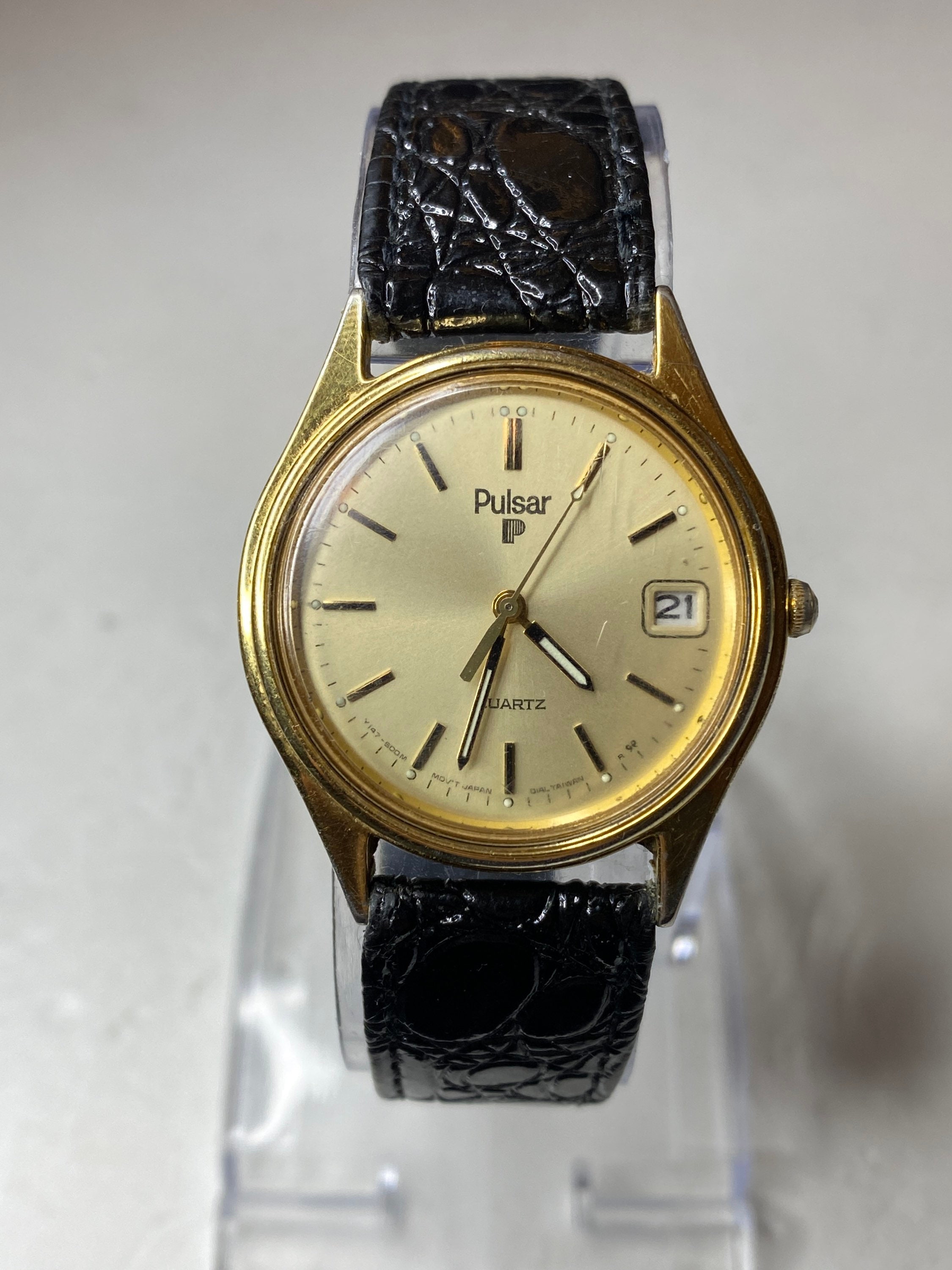 Vintage Pulsar by Seiko 34mm Quartz Japan Wrist Watch Leather - Etsy  Australia