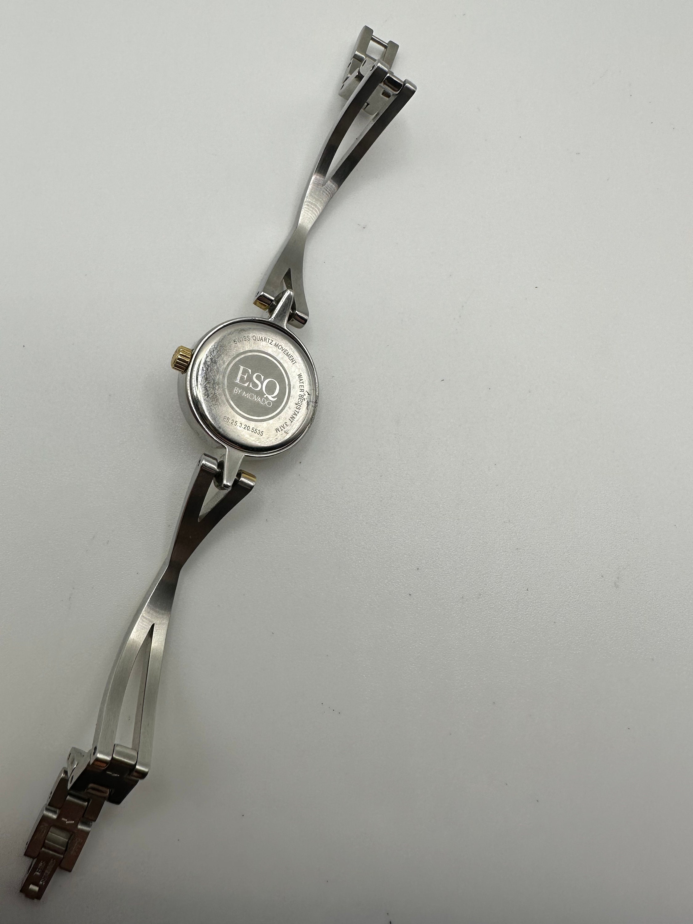 ESQ by Movado Ladies Gold and Silver Quartz Watch Mother of 