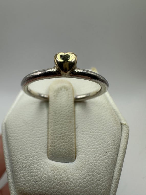 Genuine Pandora Sterling Silver and 14k Gold Two Tone Heart Ring