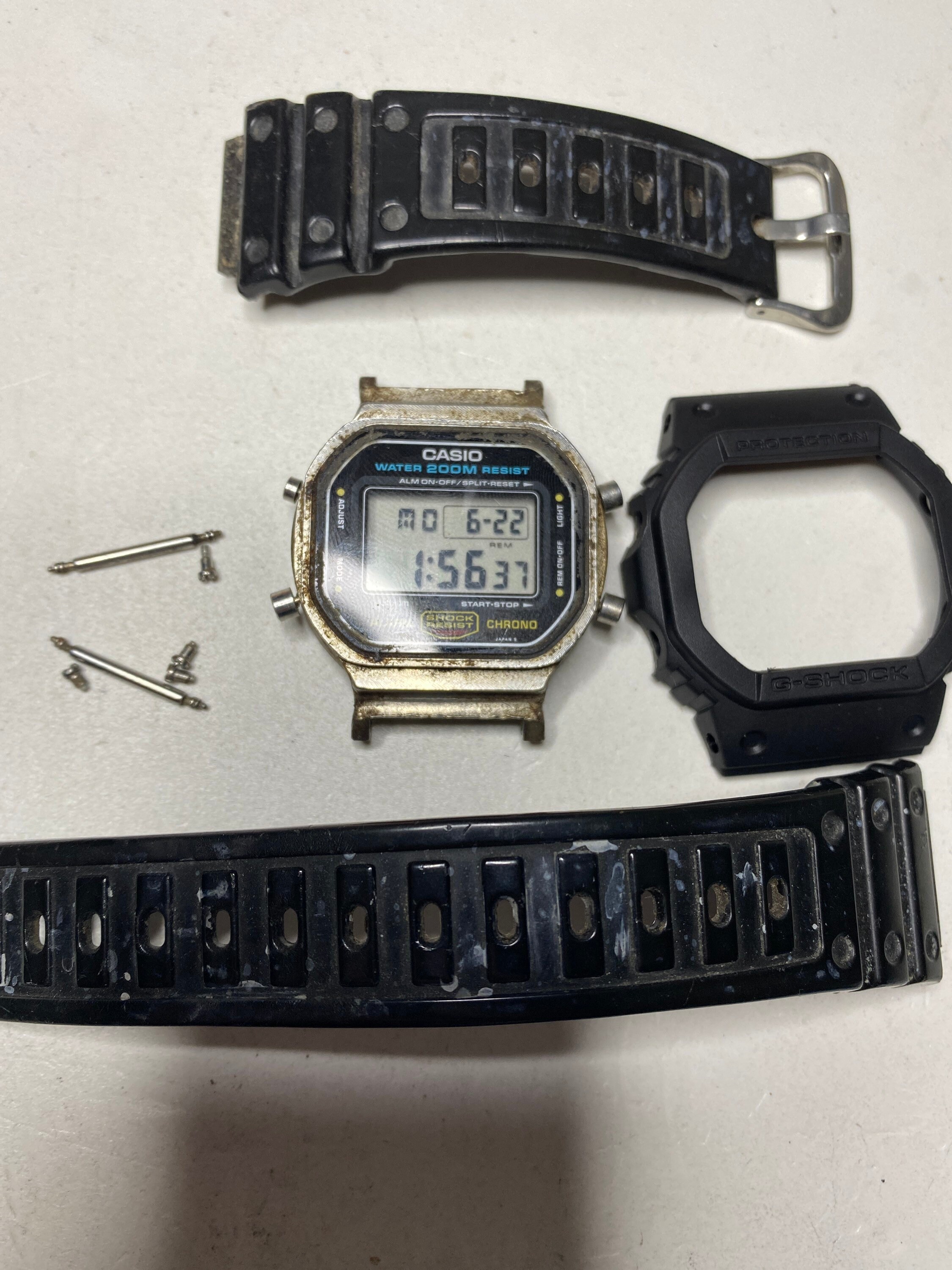 Project Rare Casio G shock 901 5600 Digital Wrist Watch Gift Him Her Men Women Black Works New Dial Retro 1990 Diy Etsy